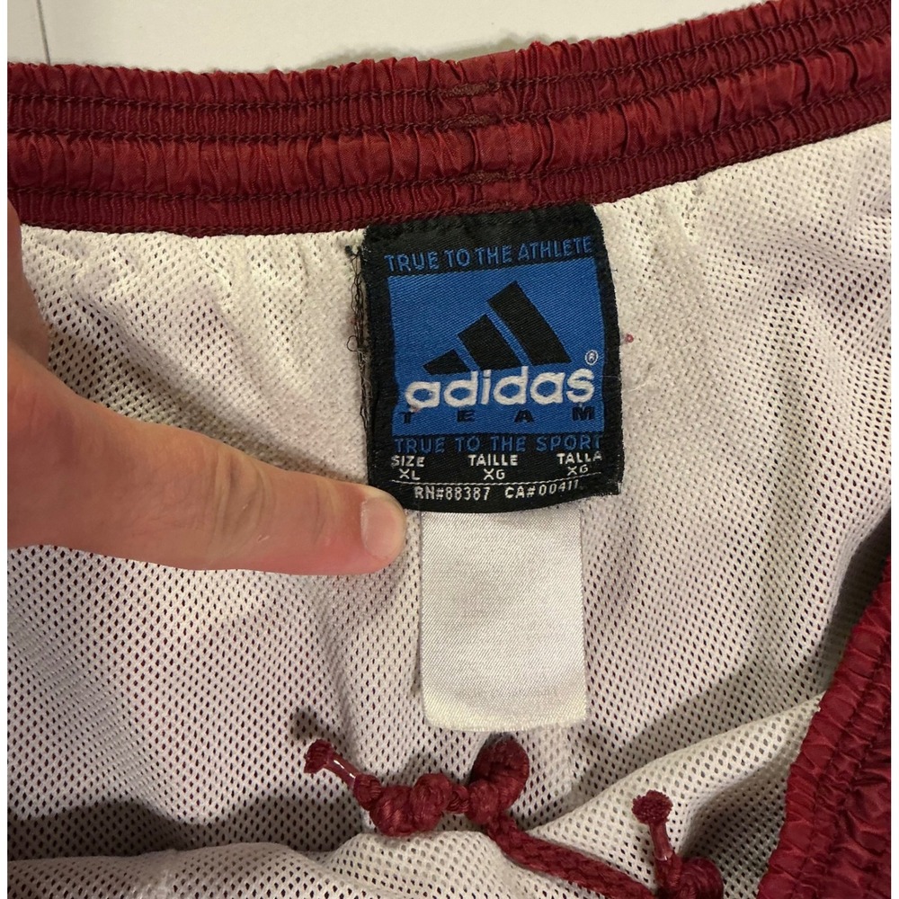 VTG Washington Redskins Adidas NFL Track Pants Mens XL Burgundy Windbreaker - Picture 3 of 6